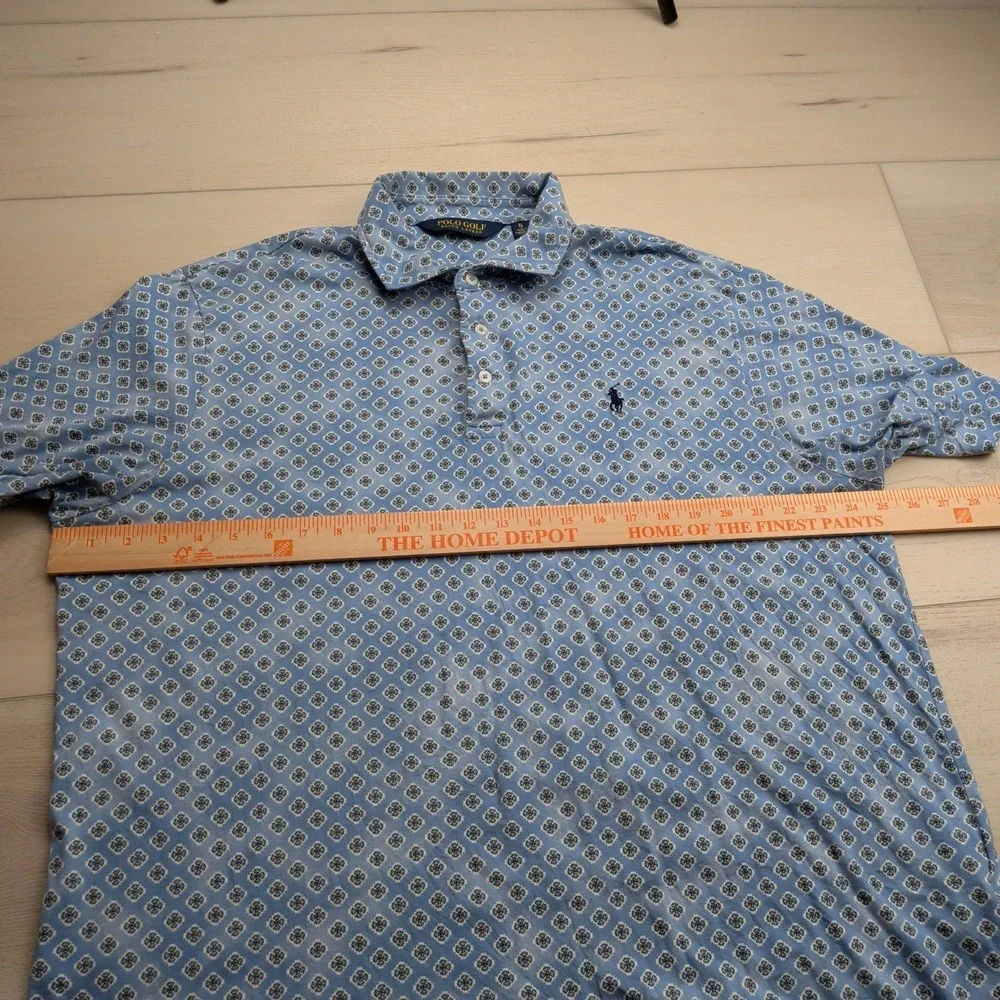 Polo Golf Ralph Lauren‎ Polo Shirt Mens XL Floral All Over Print Blue